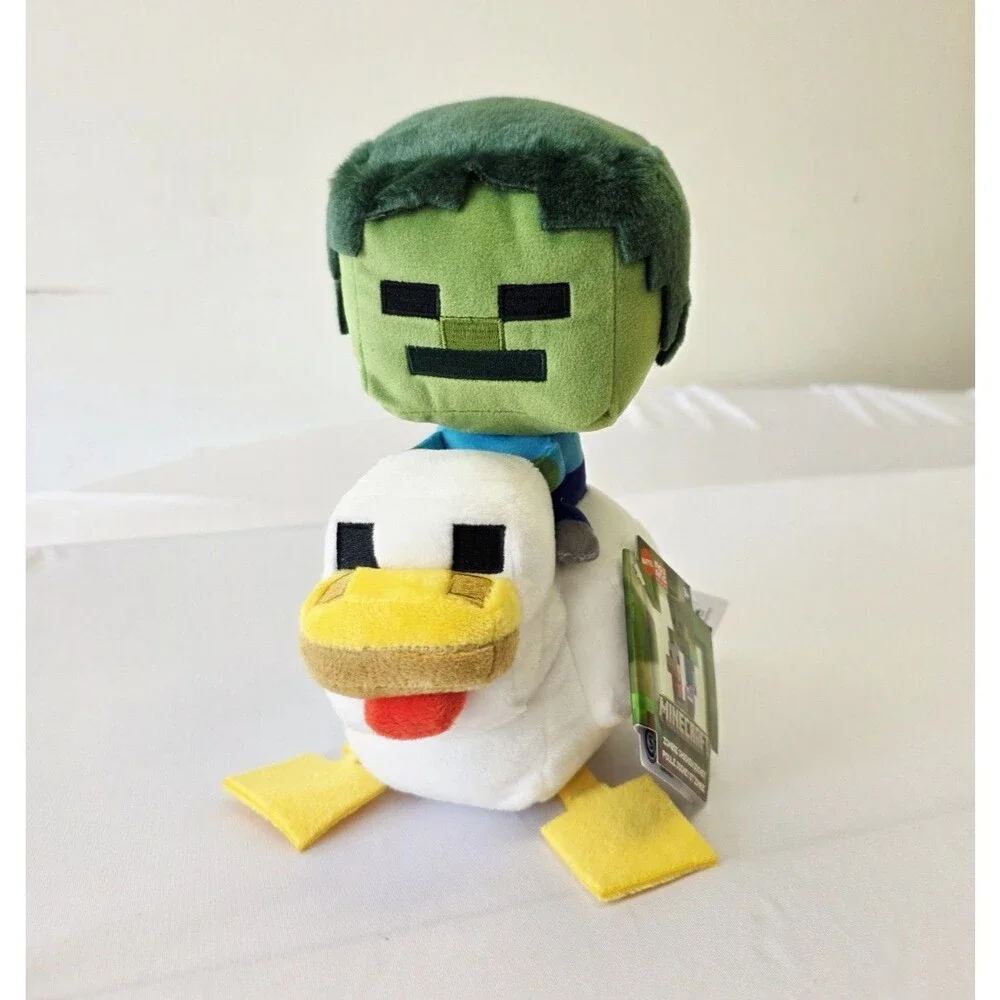 New Mattel Minecraft Zombie Chicken Jockey Plush Doll - Zombie & Chicken